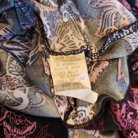 Vintage Y2K Simply Irresistible Black Pink Floral Fairy Grunge Style Top L - Picture 5 of 8